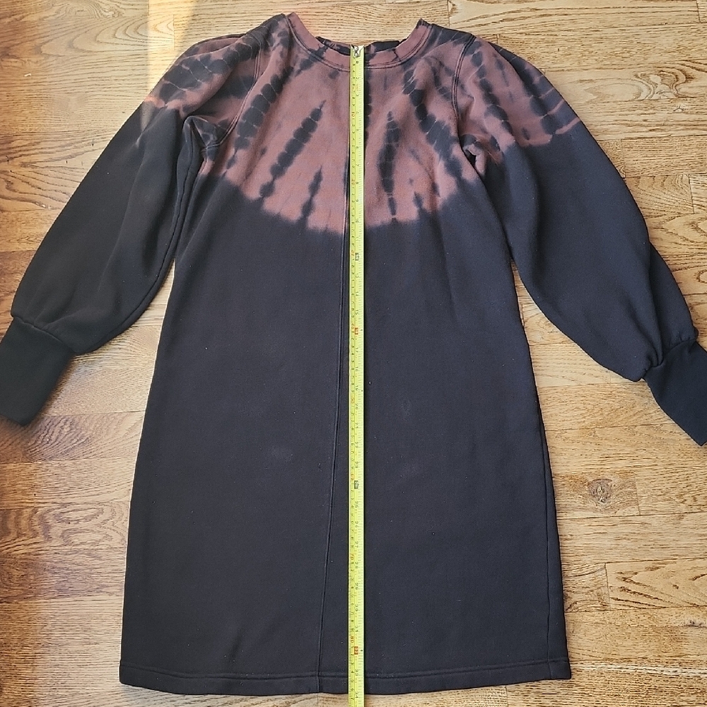 (S) Hatley Black & Brown Tie Dye Crew Neck Sweater Dress Comfy Loungewear Soft - Picture 4 of 9